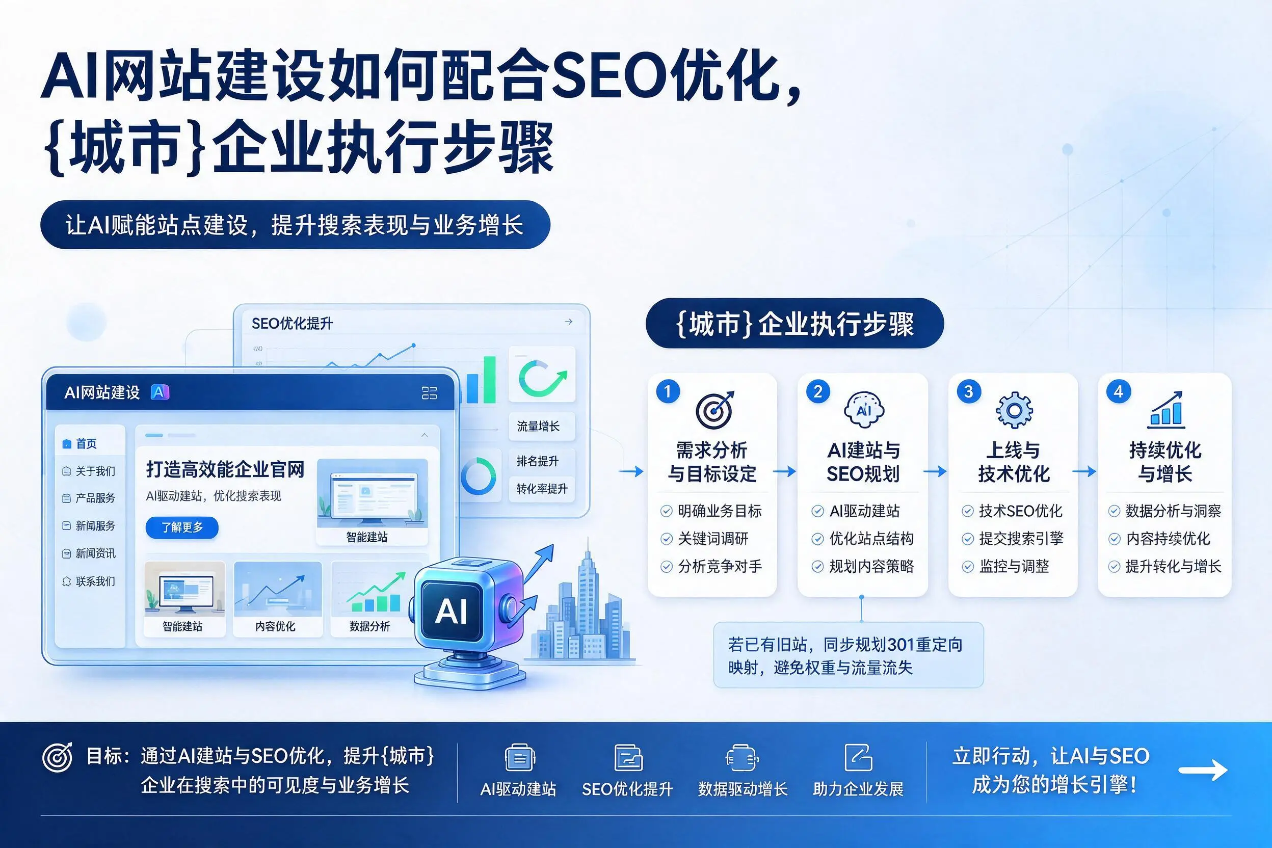 AI网站建设如何配合SEO优化，常德企业执行步骤