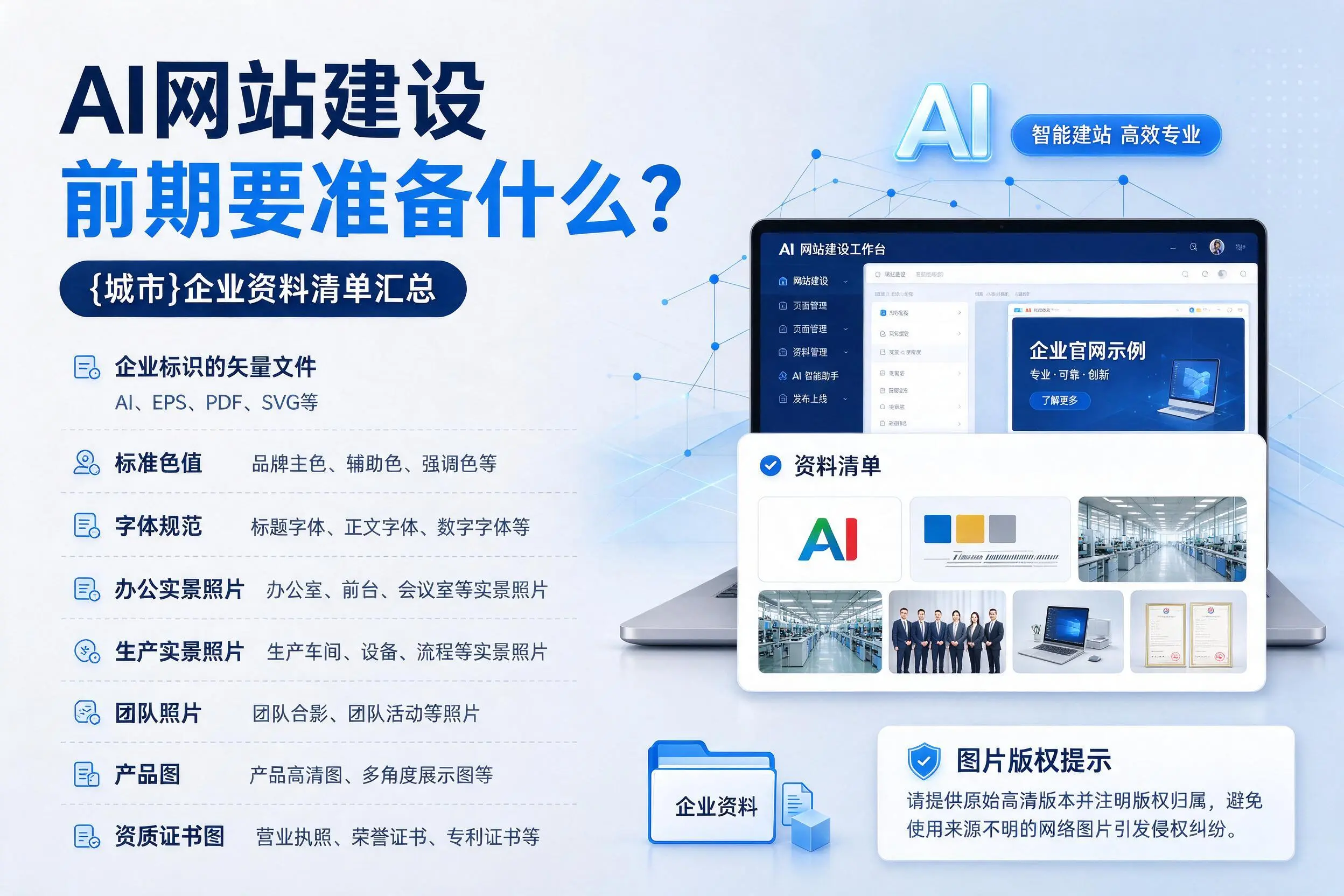 AI网站建设前期要准备什么?常德企业资料清单汇总